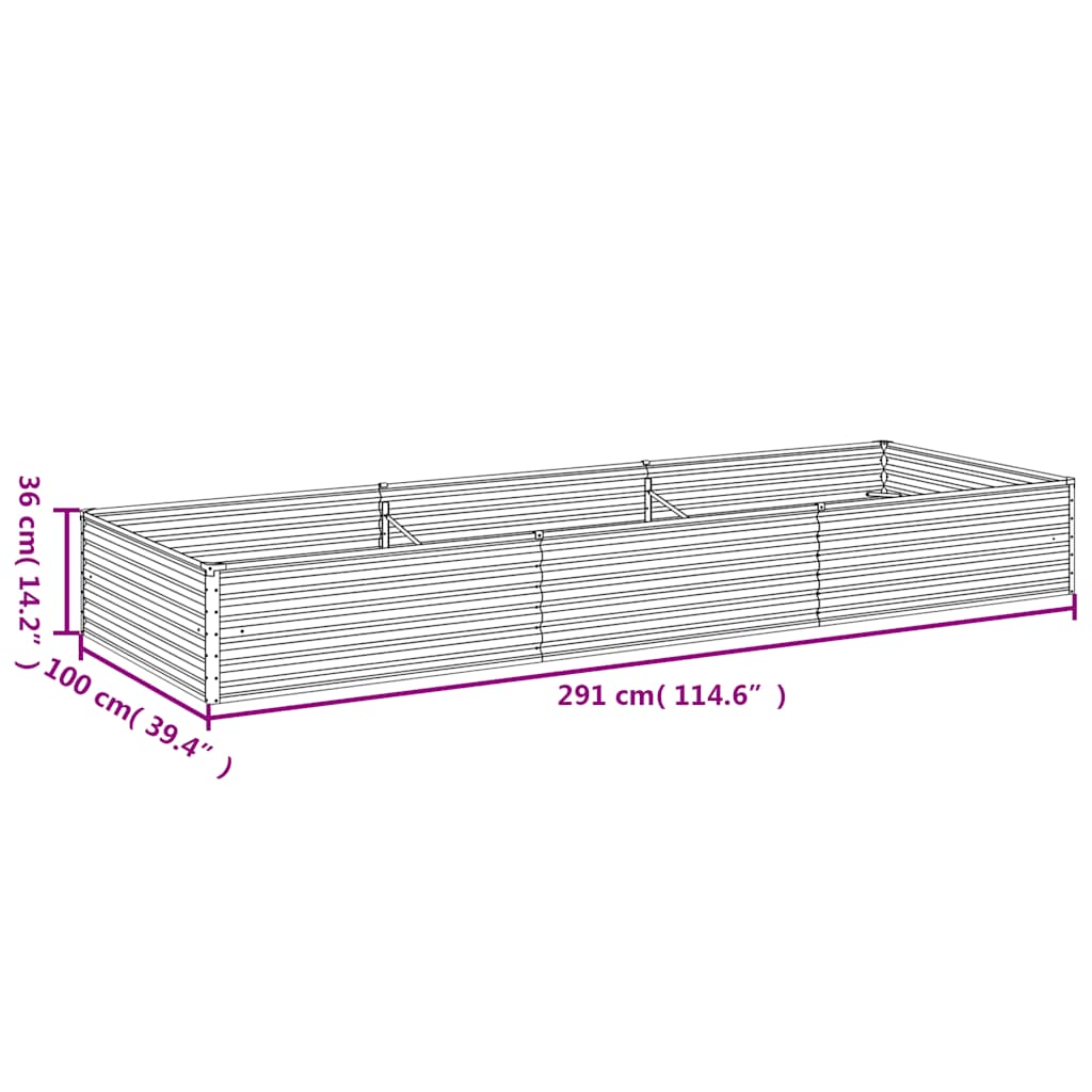 vidaXL Hochbeet 291x100x36 cm Cortenstahl