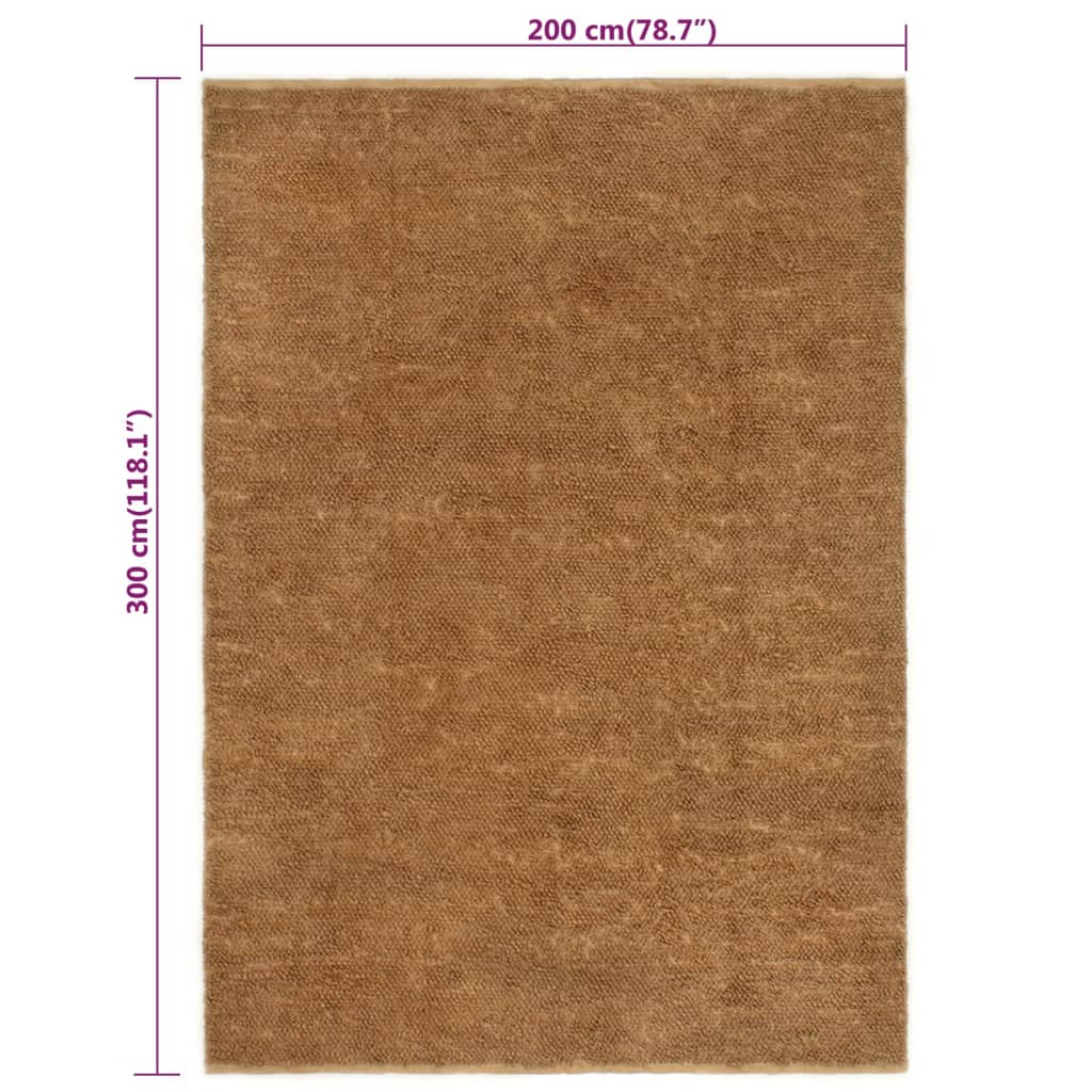 vidaXL Schlingenteppich Handgefertigt 200x300 cm Jute und Baumwolle