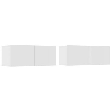 vidaXL Meubles TV 2 pcs Blanc 80x30x30 cm Bois d'ingénierie