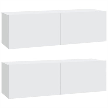 vidaXL Meubles TV muraux 2 pcs Blanc 100x30x30 cm Aggloméré