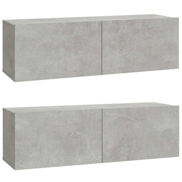 vidaXL Meubles TV muraux 2 pcs Gris béton 100x30x30 cm Bois d'ingénierie