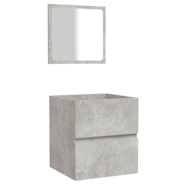 vidaXL Badschrank mit Spiegel Betongrau Holzwerkstoff