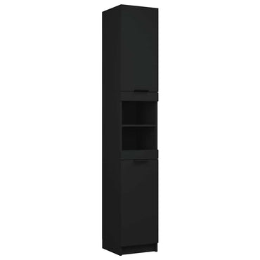 vidaXL Badschrank Schwarz 32x34x188,5 cm Holzwerkstoff