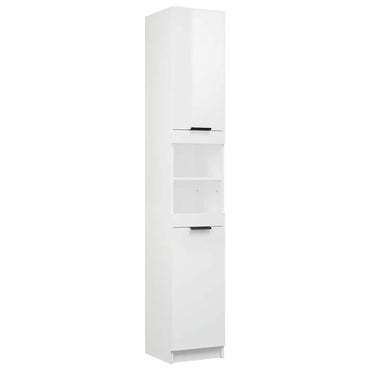 vidaXL Badschrank Hochglanz-Weiß 32x34x188,5 cm Holzwerkstoff