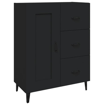 vidaXL Commode noire 69,5x34x90 cm en bois d'ingénierie