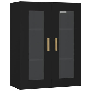 vidaXL Meuble haut noir 69,5x34x90 cm