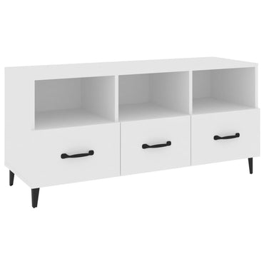 vidaXL Meuble TV blanc 102x35x50 cm en bois d'ingénierie