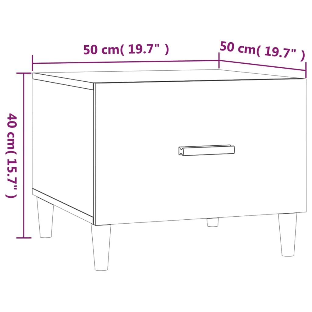 vidaXL Tables basses 2 pcs Chêne sonoma 50x50x40 cm Bois d'ingénierie
