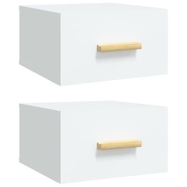 vidaXL Wand-Nachttische 2 Stk. Weiß 35x35x20 cm