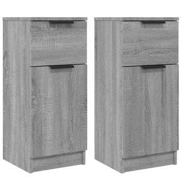 vidaXL Commodes 2 pcs Gris Sonoma 30x30x70 cm Bois d'ingénierie
