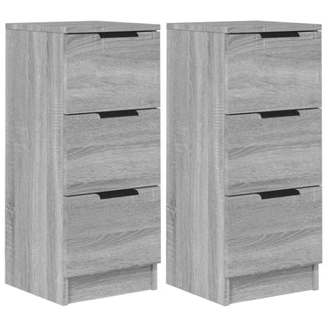 vidaXL Commodes 2 pcs Gris Sonoma 30x30x70 cm Bois d'ingénierie