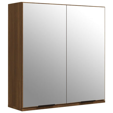 vidaXL Bad-Spiegelschrank Braun Eichen-Optik 64x20x67 cm
