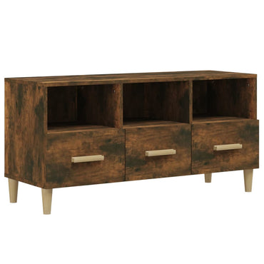 vidaXL Meuble TV chêne fumé 102x36x50 cm Aggloméré