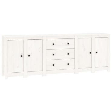 vidaXL Commode blanche 230x35x80 cm Bois de pin massif