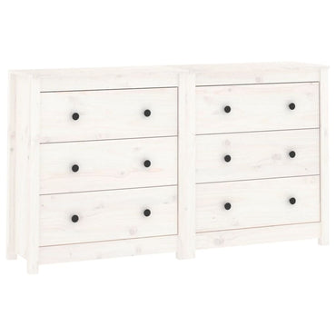 vidaXL Buffet blanc 140x35x80 cm Bois de pin massif