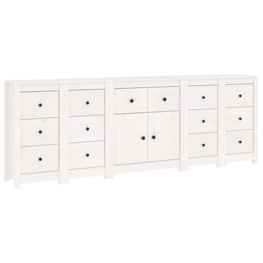 vidaXL Sideboard Weiß 230x35x80 cm Massivholz Kiefer