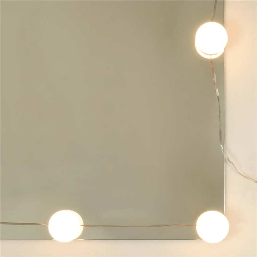 vidaXL Schminktisch-Set mit LED Hochglanz-Weiß Holzwerkstoff