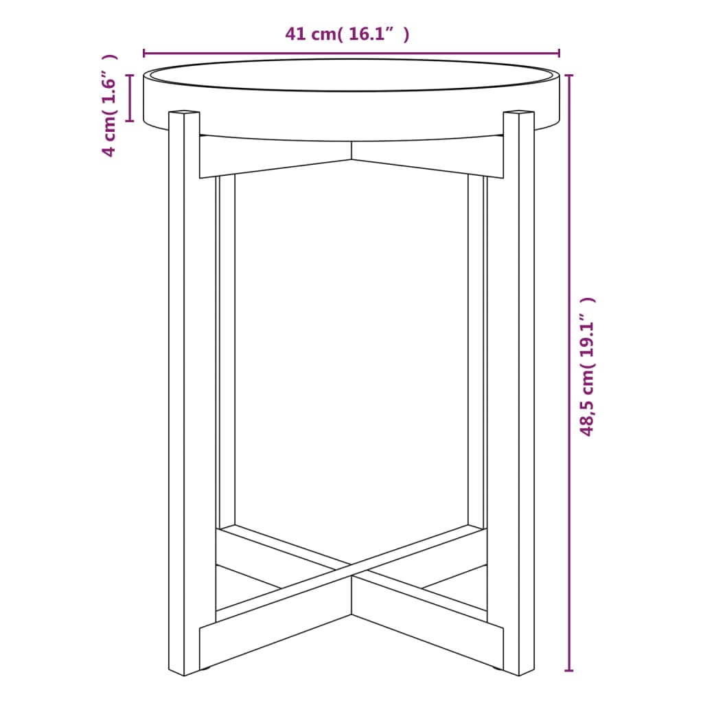 vidaXL Couchtisch Grau 41x41x48,5 cm Holzwerkstoff & Massivholz Kiefer