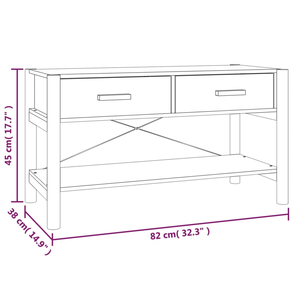 Meuble TV vidaXL noir 82x38x45 cm en bois d'ingénierie