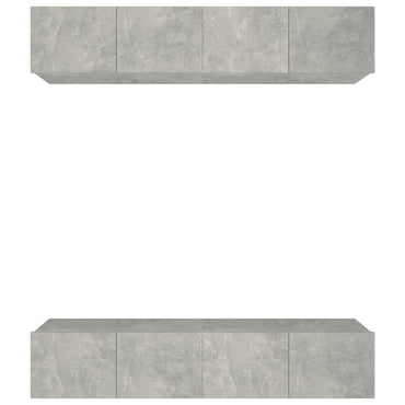vidaXL Meubles TV 4 pcs. gris béton 80x30x30 cm bois d'ingénierie