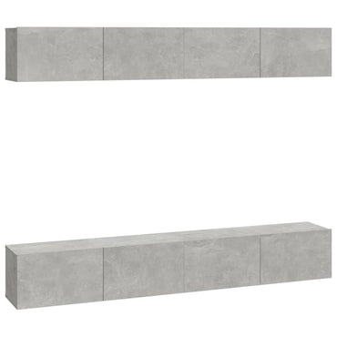 vidaXL Meubles TV muraux 4 pcs. Gris béton 100x30x30 cm