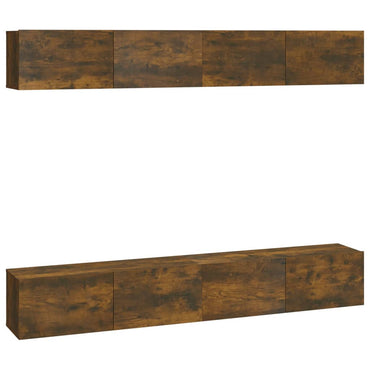 vidaXL Meubles TV muraux 4 pcs Chêne fumé 100x30x30 cm
