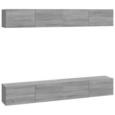 vidaXL Meubles TV muraux 4 pcs Gris Sonoma 100x30x30 cm