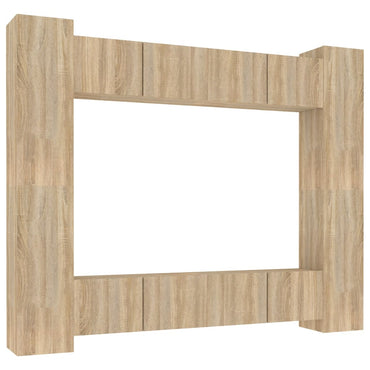 vidaXL Ensemble de 8 meubles TV Chêne Sonoma Bois d'ingénierie