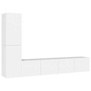 vidaXL Ensemble de 4 meubles TV Blanc Bois d'ingénierie