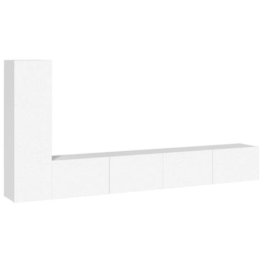 vidaXL Meuble TV 3 pièces Blanc Bois d'ingénierie