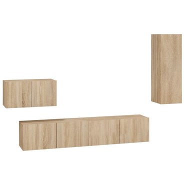 vidaXL Meuble TV 4 pcs Aggloméré Chêne Sonoma