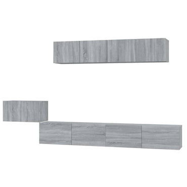 vidaXL Ensemble de meubles TV 5 pcs Gris sonoma Aggloméré