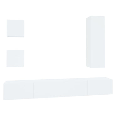 Ensemble de 5 meubles TV vidaXL blanc en bois d'ingénierie