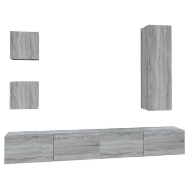 vidaXL Ensemble de meubles TV 5 pcs Gris sonoma Aggloméré