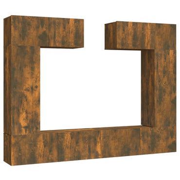 vidaXL Meuble TV, 6 pcs, Chêne fumé, Bois d'ingénierie