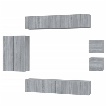 vidaXL Ensemble de meubles TV 8 pcs Gris Sonoma Aggloméré
