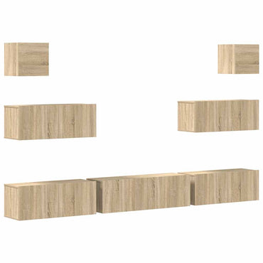 vidaXL Meuble TV 7 pcs Aggloméré Chêne Sonoma