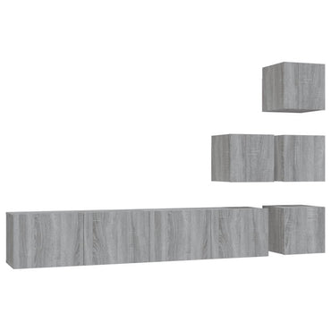 vidaXL Meuble TV mural gris Sonoma en bois d'ingénierie
