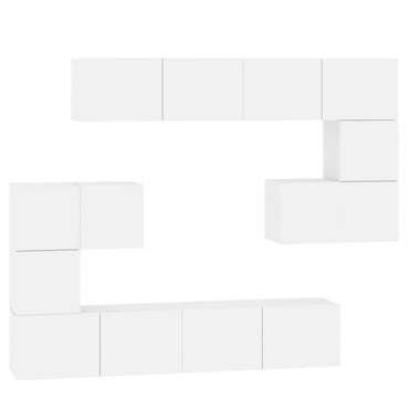 Meuble TV mural vidaXL Blanc Bois d'ingénierie