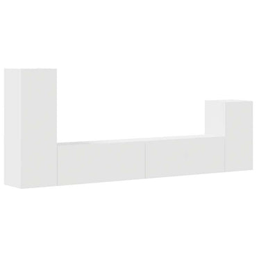 vidaXL Ensemble de 4 meubles TV Blanc Bois d'ingénierie
