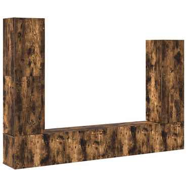 vidaXL 4-tlg. TV-Schrank-Set Räuchereiche Holzwerkstoff