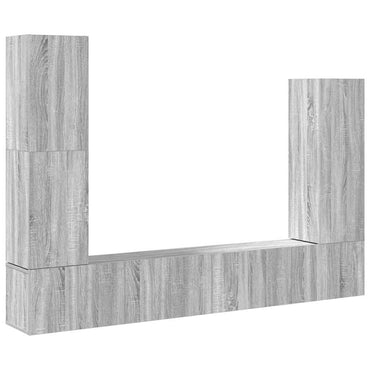 vidaXL 4-tlg. TV-Schrank-Set Grau Sonoma Holzwerkstoff