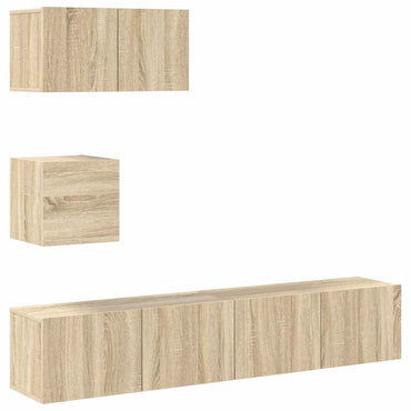 vidaXL Meuble TV 4 pcs Aggloméré Chêne Sonoma