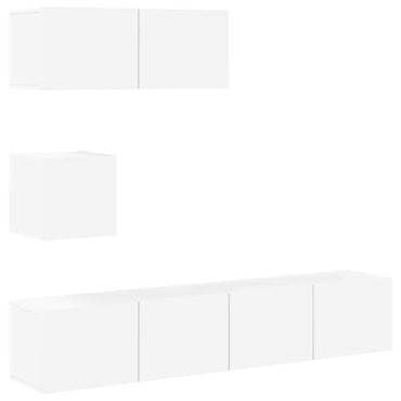 vidaXL Ensemble de 4 meubles TV Blanc Bois d'ingénierie