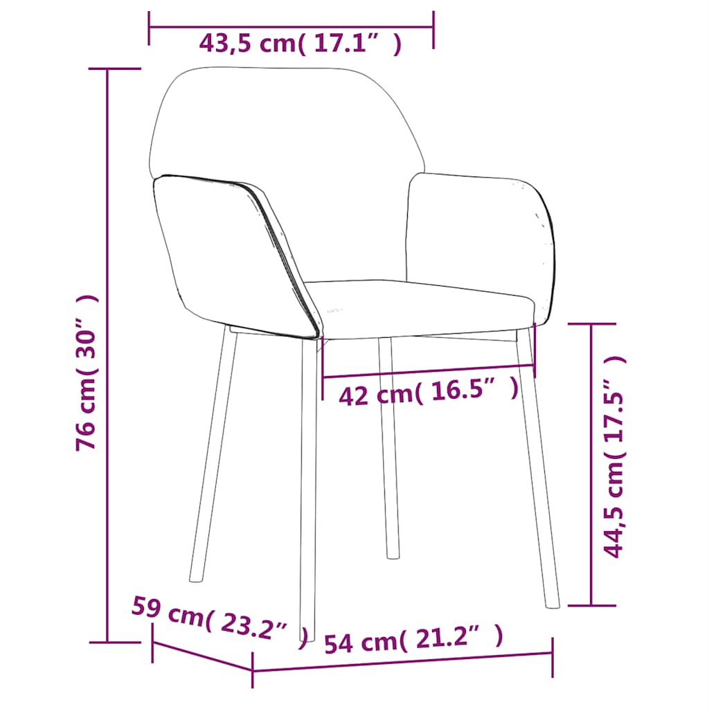 vidaXL Chaises de salle à manger 2 pcs Velours bleu