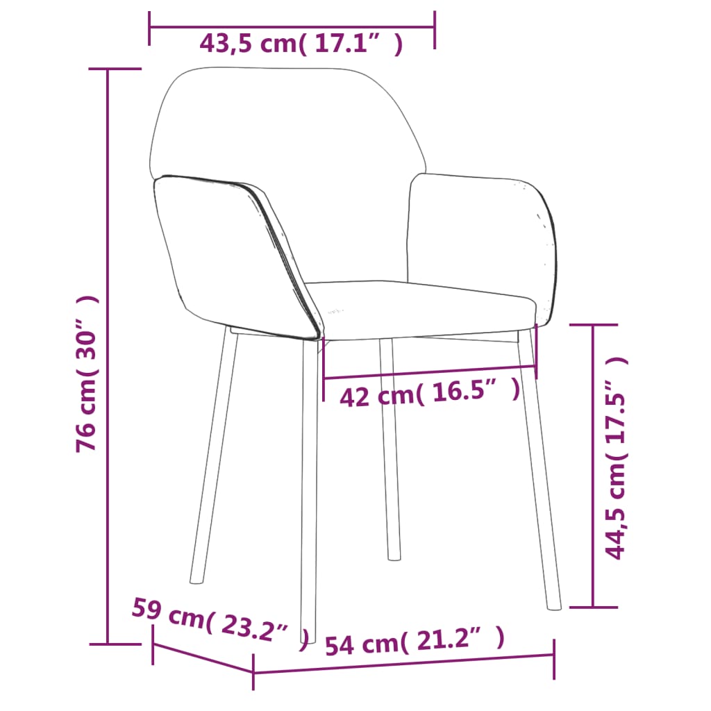 vidaXL Chaises de salle à manger 2 pcs Velours noir