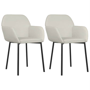 vidaXL Chaises de salle à manger 2 pcs Crème Velours