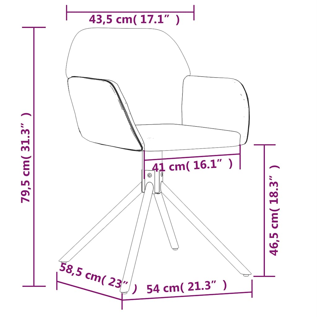 vidaXL Chaises de salle à manger pivotantes 2 pcs Vert foncé Velours