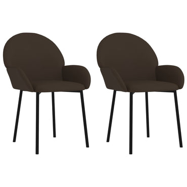 vidaXL Chaises de salle à manger 2 pcs Similicuir Marron