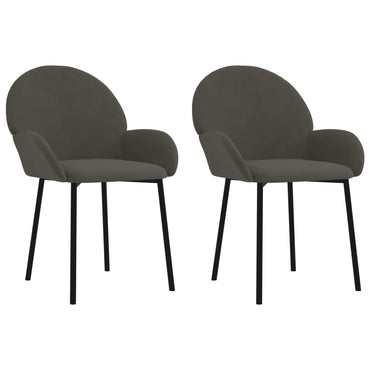 vidaXL Chaises de salle à manger 2 pcs Velours gris foncé